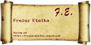 Freisz Etelka névjegykártya